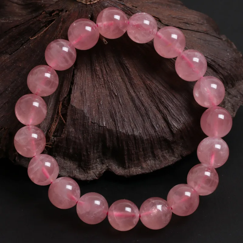 

Natural Ice Glutinous Rice Madagascar Powder Crystal Bracelet Powder Single Circle Hand Strung Horse Powder Jelly Powder Lotus A