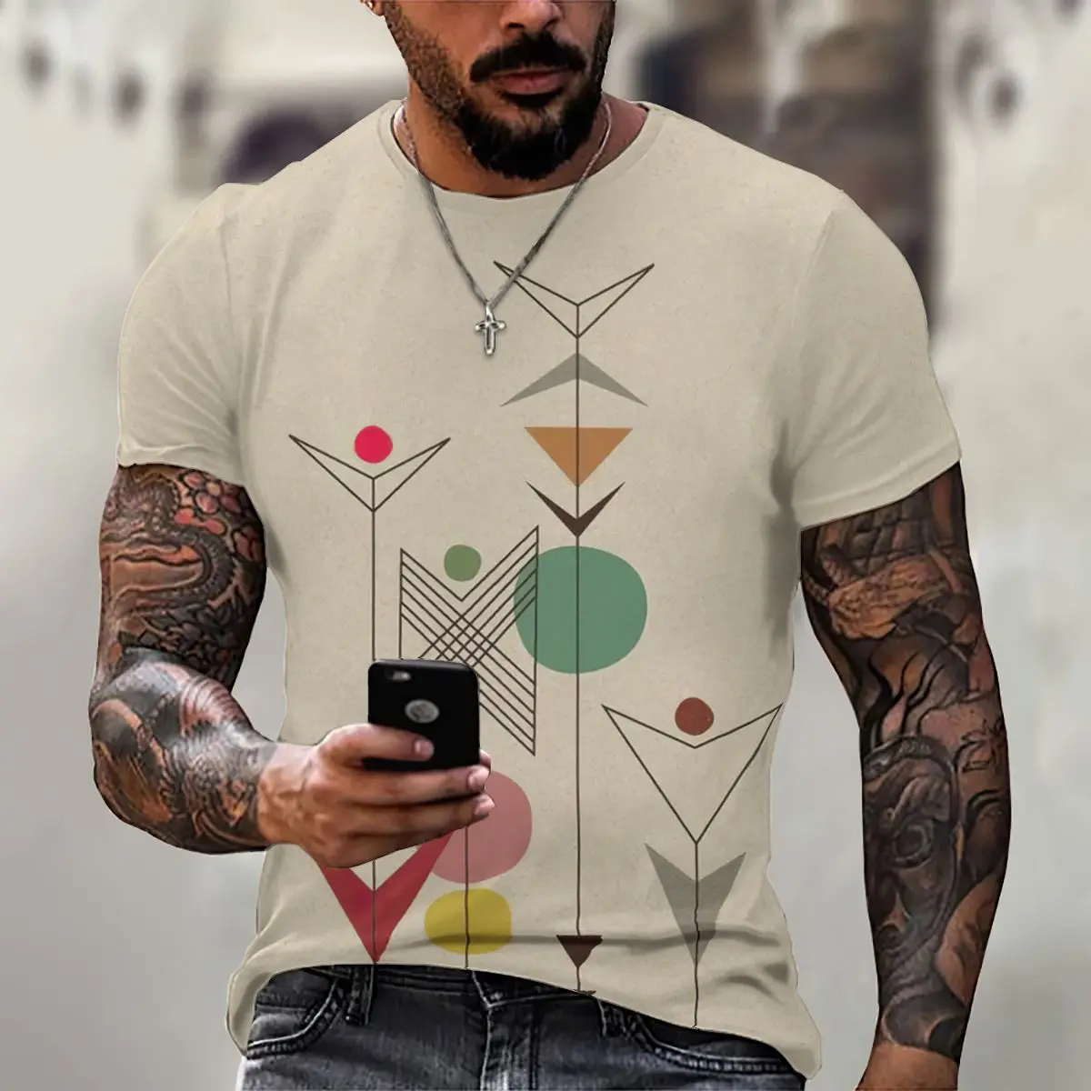 Фото - Simple 3D Graphic Printing Loose Men's Shirt Summer Breathable Streetwear T Shirt Short Sleeve T-shirts Streetwear T Shirt Tops new clown back to the soul night graphic t shirt 3d printing men s t shirt demon killer funny loose breathable short sleeves