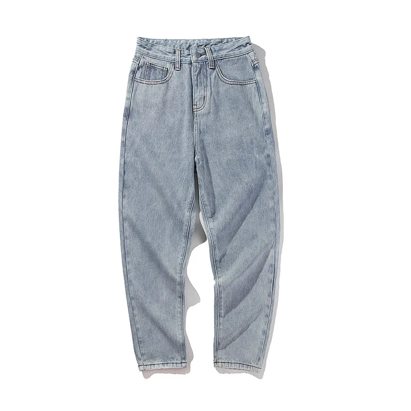 

Spring And Summer 2022 Fashion Denim New Straight Jeans Korean Trend Jeans Men Loose Casual Wide-leg Retro Teenagers Pants