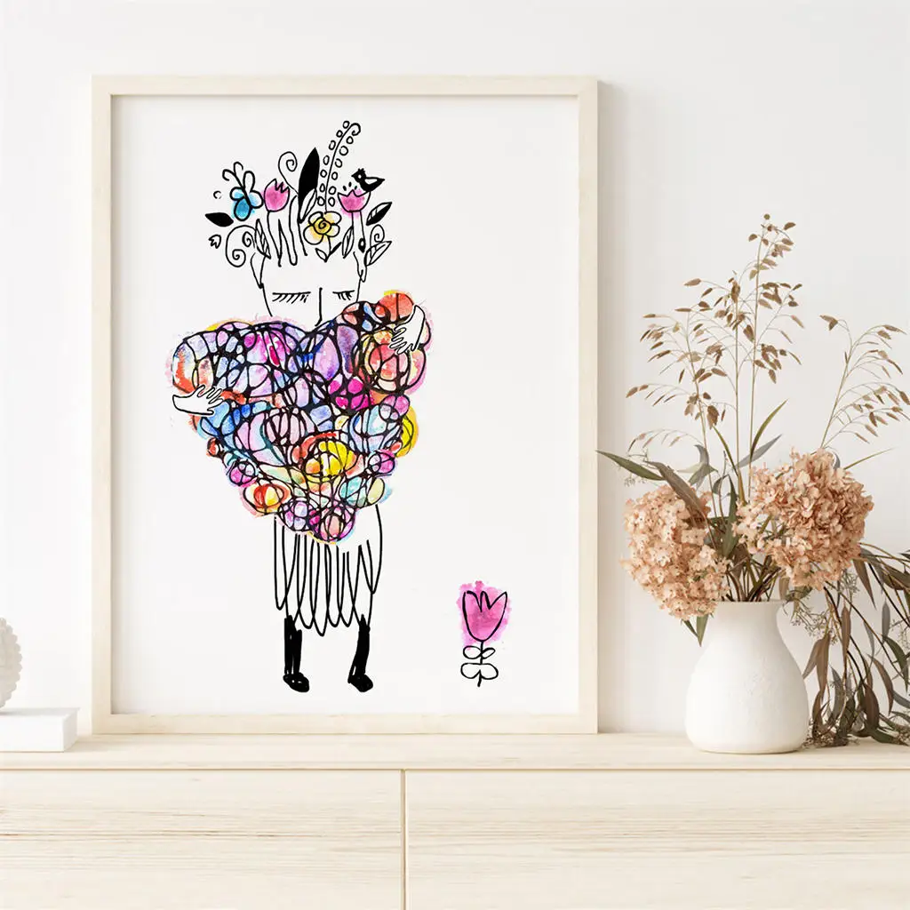 

Абстрактный постер с изображением сердца, Картина на холсте, настенные художественные фотографии, постеры с принтом, интерьер гостиной, дом...