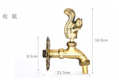 8 outdoor garden faucet animal shape Bibcock antique brass Fat cat tap for washing mop/Garden watering Animal faucet - Цвет: 8