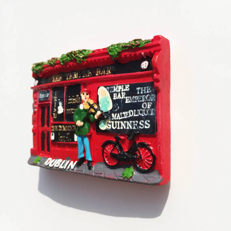 Магнит на холодильник Дублин Ирландия сувенир красные квадратные