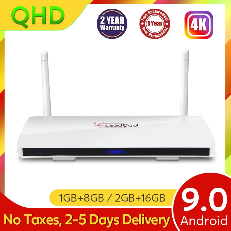 Leadcool QHD Android9.0 смарт приставка для ТВ Amlogic S905W Поддержка 2 4G WI FI 4K Media Player leadcool Декодер