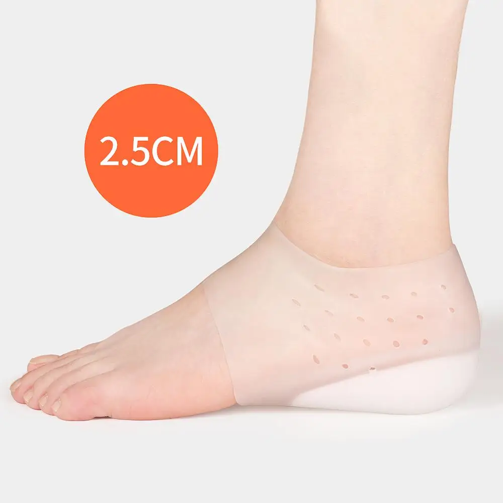 BANGNI Invisible Heightening Insoles Heel Socks Silicone Anti-crack Super Elastic Heightening Protection Heel Insoles for Shoes