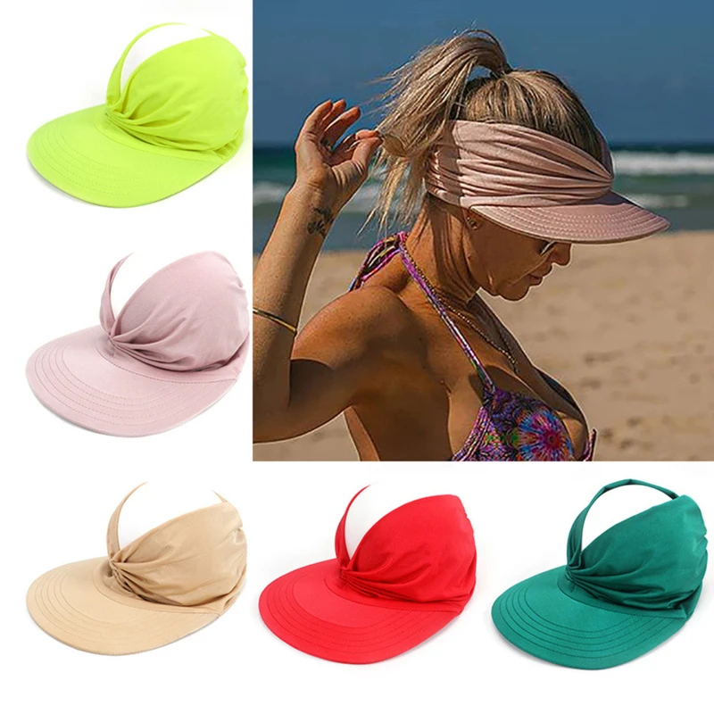 2022 Women's Summer Sun Hat New Fashion Ladies Ponytail Beach Elastic Sunscreen Hats For Female | Аксессуары для одежды
