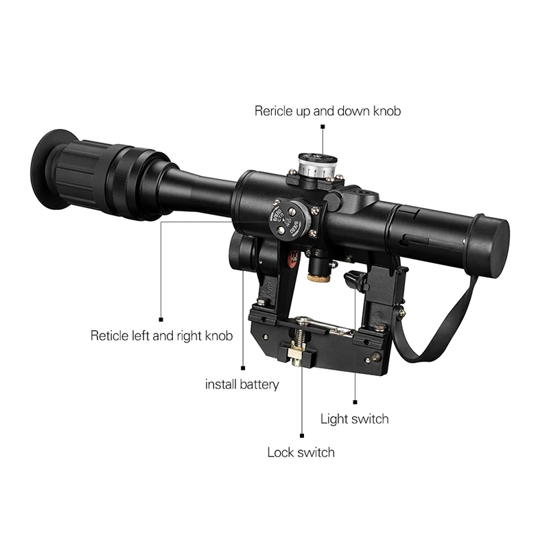 Прицел для винтовки FIRE WOLF PSO тип SVD 4x24 Тактика снайперской серии AK Регулируемый