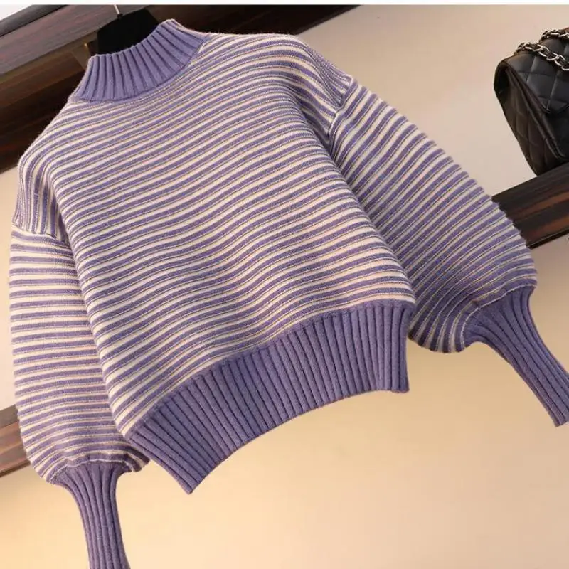 Модный женский Повседневный вязаный свитер размера плюс комплект из 2 предметов