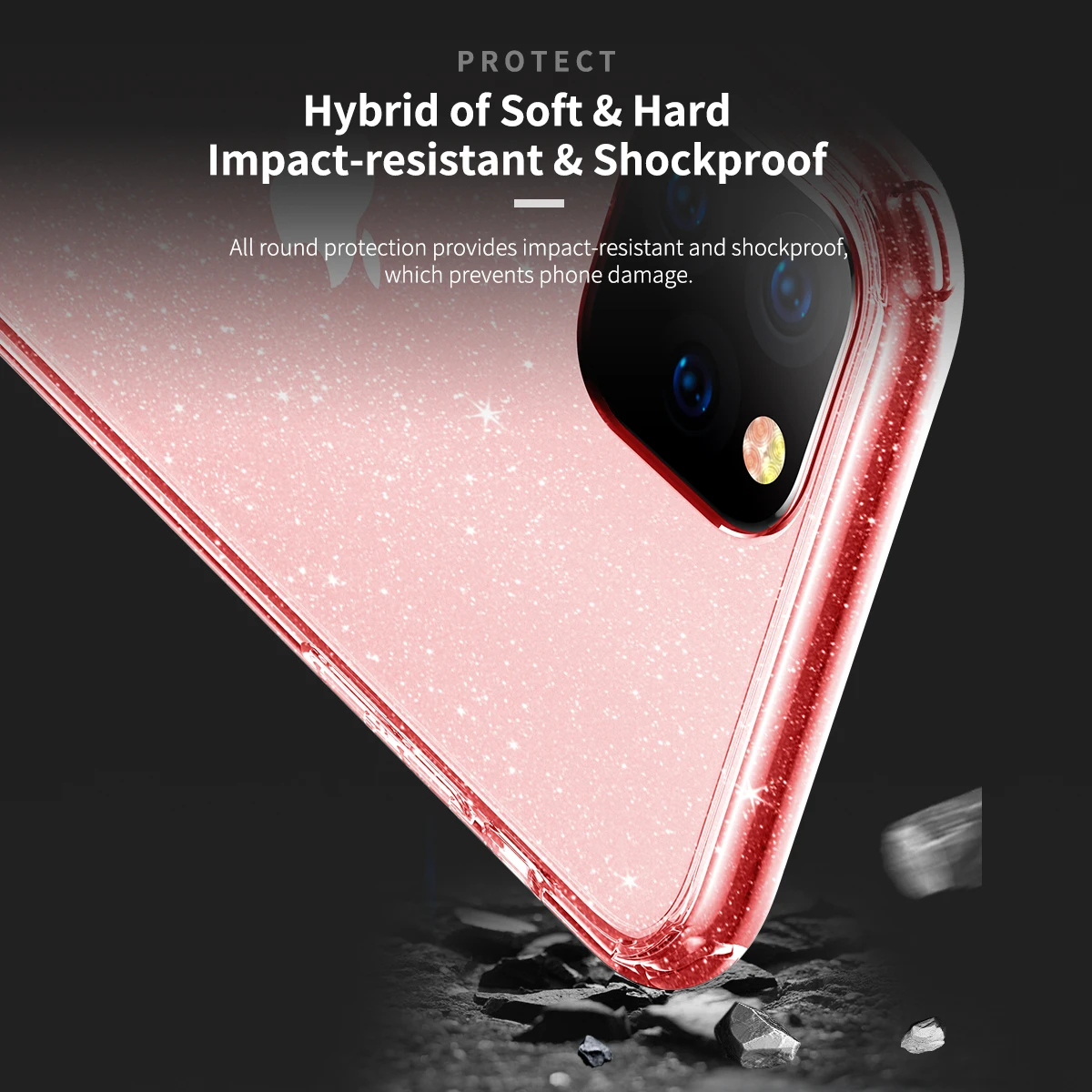 ROCK Мерцающий Порошок прозрачные телефонные чехлы для iPhone 11 XI R Max Bling Star Блестящий мягкий TPU блестящий чехол Coque Funda