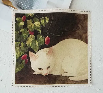 pattern 8 Серия кошек ручной работы Canson 300 г Акварельная бумага Рисование sketchbook 13x13 см aquarelle художественные принадлежности водная цветная книга руководство - Size: pattern 8