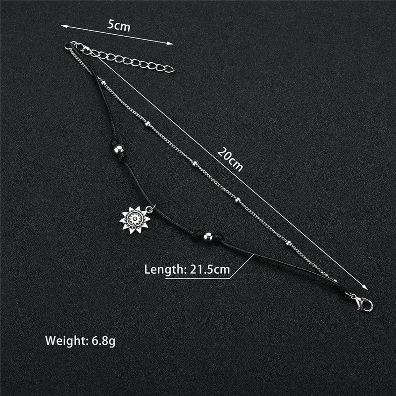 Винтажное многослойное бисерное женские браслеты для щиколотки в стиле бохо