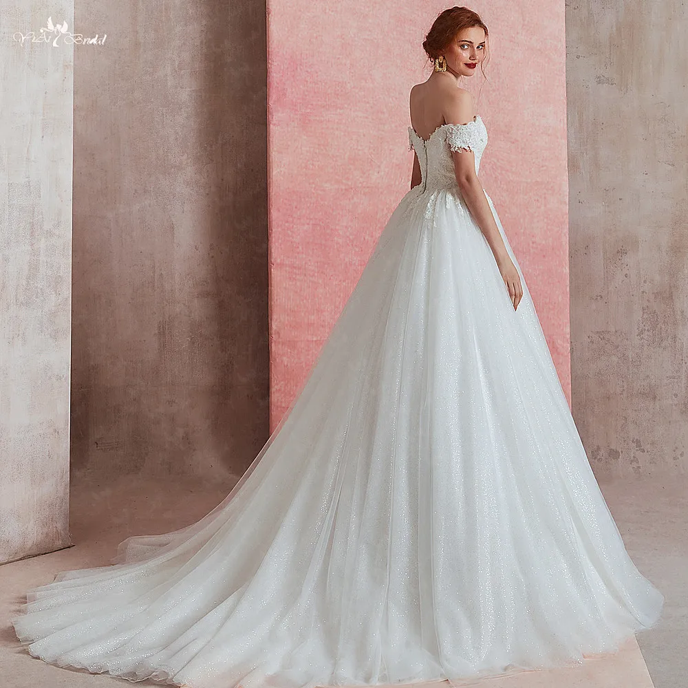 RSW1584 Vestido de Noiva без рукавов кружева 3D Цветы Пышная юбка Сексуальная Иллюзия спина свадебные платья и платья
