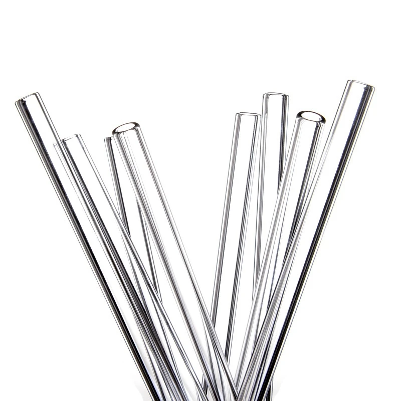 

9-Piece Set of Environmentally Friendly Heat-Resistant Colored Glass Straws Cartoon Animal Juice Milk Straws