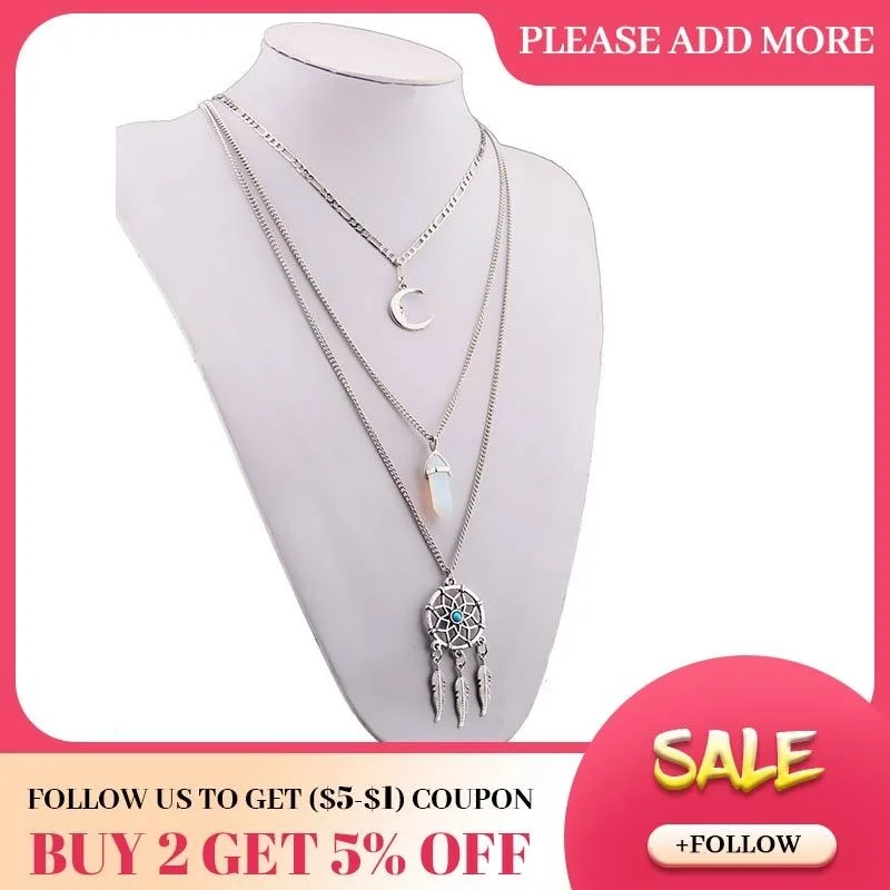 Ожерелье JOUVAL в стиле бохо с Луной подвеска Ловец снов ожерелье для женщин