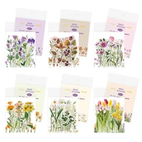 40pcs pack of fresh and transparent flower stickers diy travel diary scrapbook items decorative stickers childrens stationery