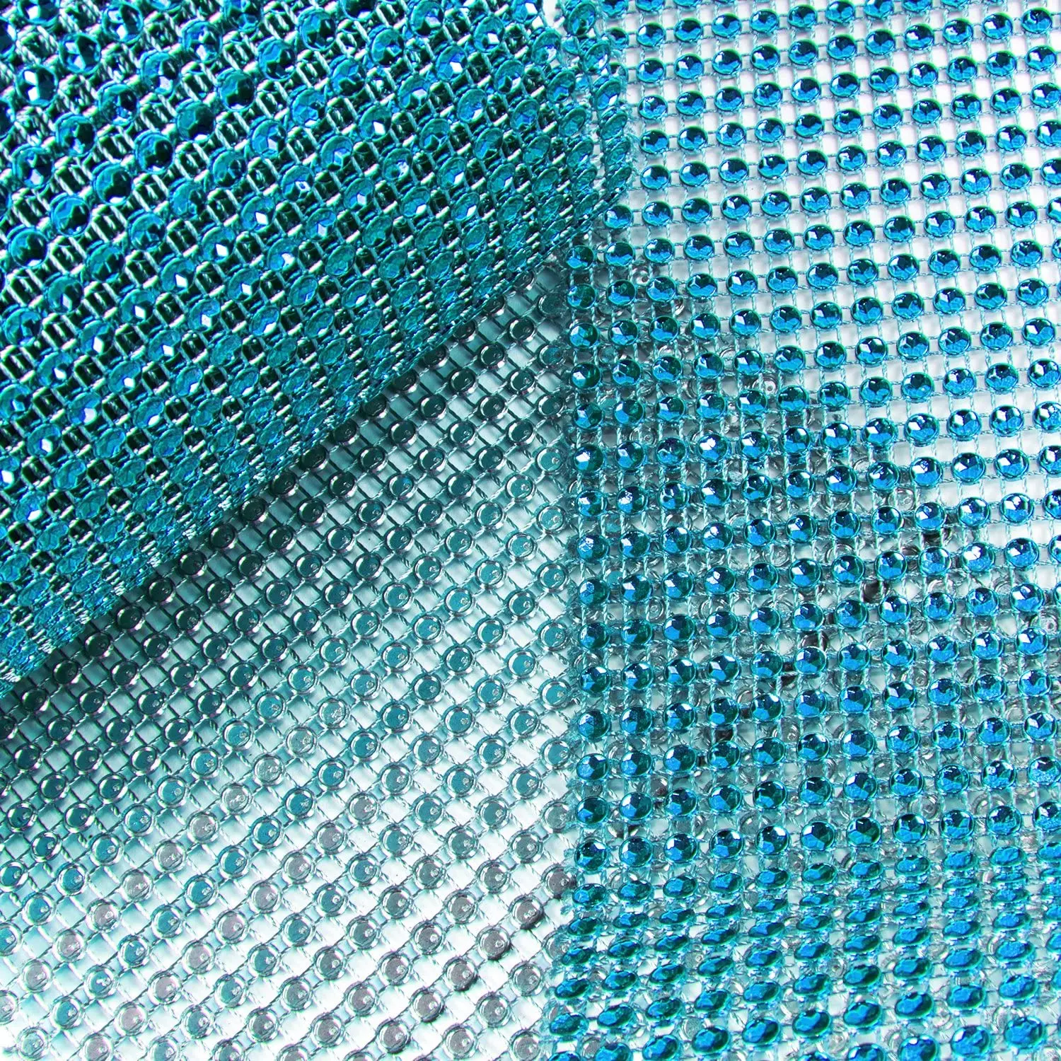 1 ярд бирюза Стразы Алмазный Стиль украшение сетка лента рулон (4 75 дюйма 24 ряда