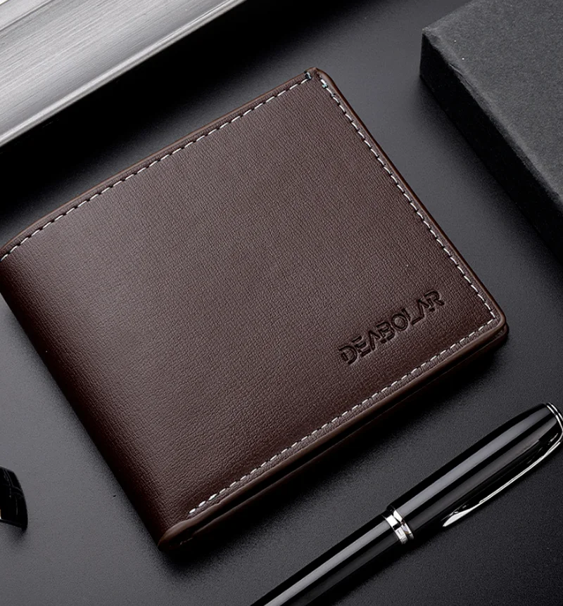 

Men's Business Bifold Short Wallets Credit ID Card Holder Wallet Masculina Billetera Hombre Men Purse Male Money Slim Uomo Porte