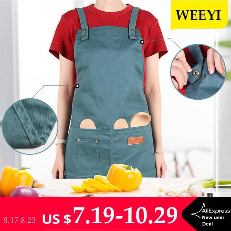 WEEYI фартук без рукавов из хлопка для мужчин и женщин домашняя Чистка готовка