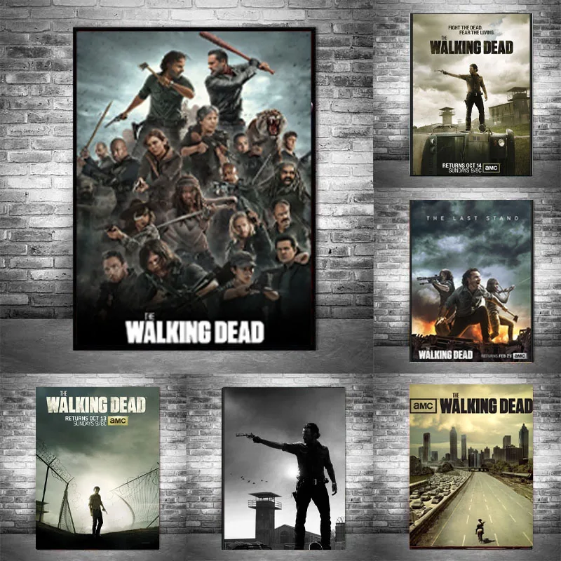 Картина на холсте в современном стиле по комиксу «Ходячие мертвецы». Печать HD, образы и плакаты на стенах для домашнего украшения.