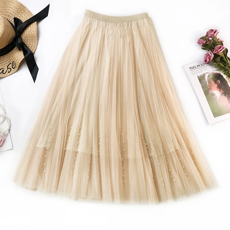 Весенняя черно-белая Тюлевая юбка эластичная высокая талия Женская феи