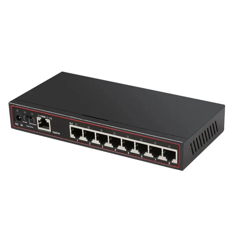 8 + 1 Порты и разъёмы 10/100/ 1000 Мбит/с по восходящей линии гигабитный коммутатор 9 RJ45