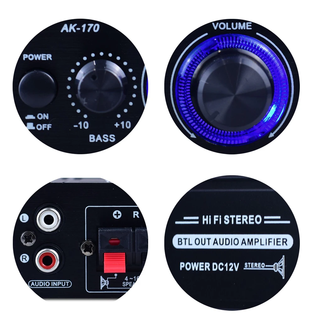 Мини усилитель мощности звука портативный звуковой динамик для автомобиля и