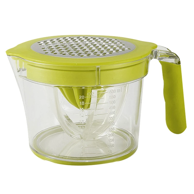 

Lemon Squeezer Silicone Handle,Multifunctional Oranges Juicer With Measuring Cup,Grater&Egg Separator,Citrus Juicer 20OZ