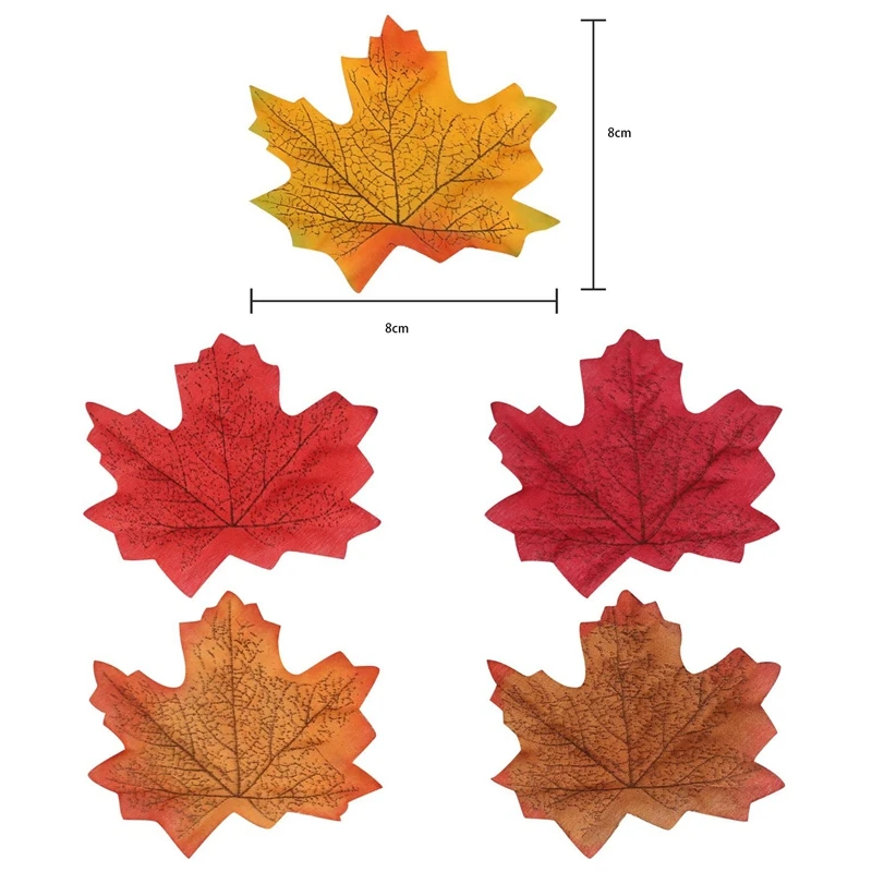 500 шт Ассорти смешанные осенние цветные искусственные кленовые листья для свадеб