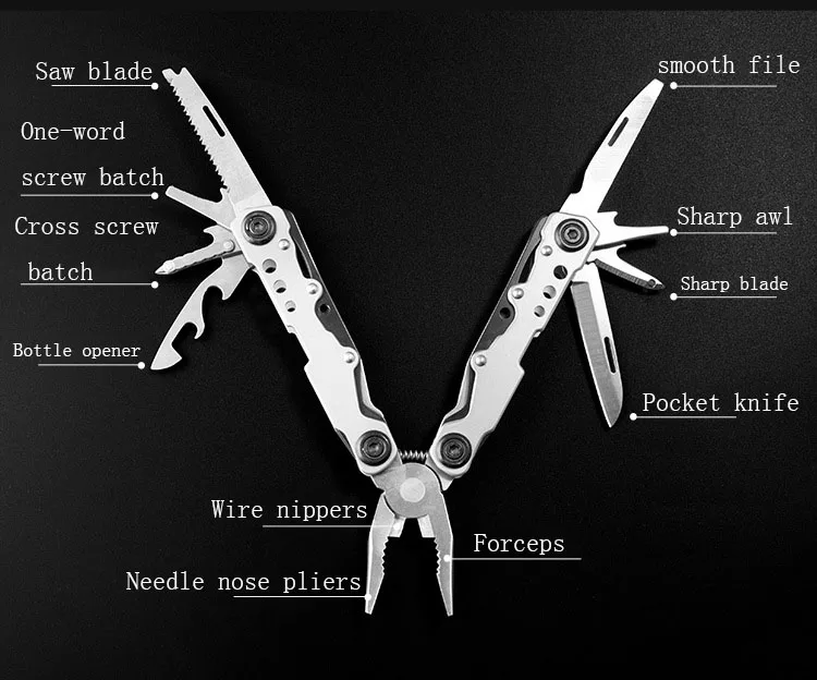 Производитель оптом складные уличные аварийные плоскогубцы из нержавеющей