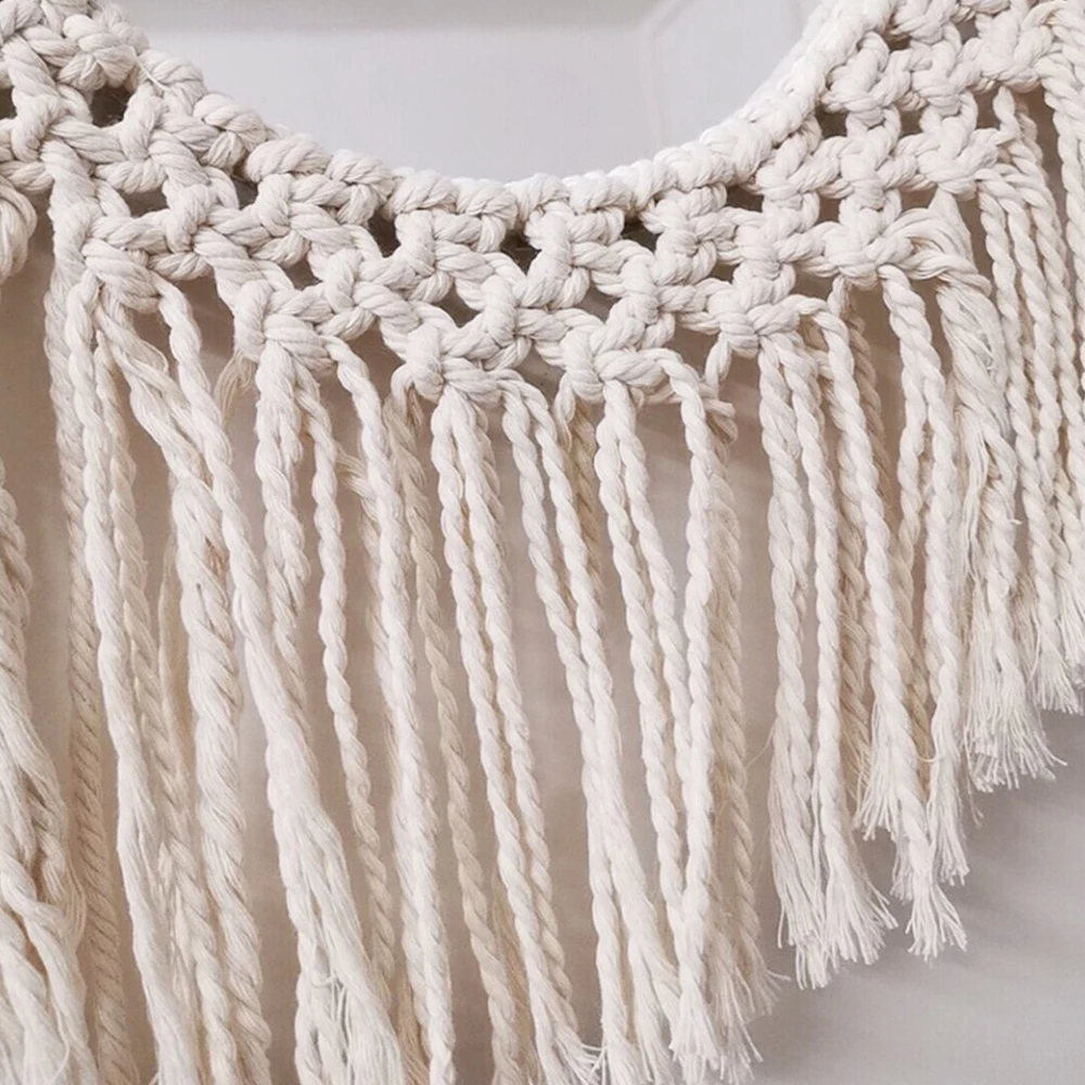 

Macrame Mirror Handmade Tapestry Makeup Mirror Lighted Compact Home Bedroom Decorative Wall Mirrors Home Decor