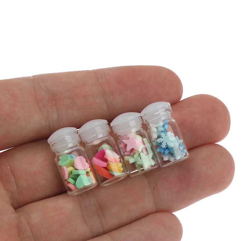 

4pcs/set 1:12 Dollhouse Miniatuer Furniture Toys Candy Glass Jar For Dollhouse Decals New