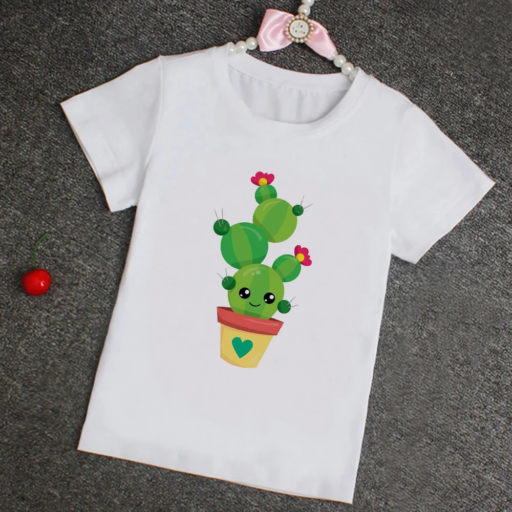 

Cartoon Clothes For Children Cactus Print Ropa Aesthetic Toddler Girl T Shirt Breathable Summer Kids Tops Fashion Tee Shirts