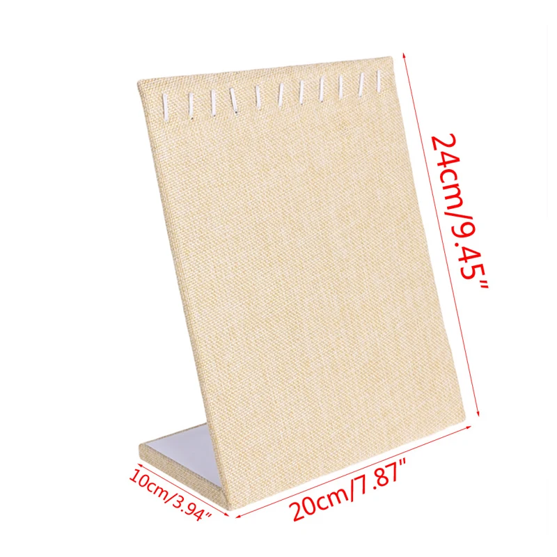 

Linen Necklace Chain Bracelet Display Stand Board Jewelry Holder Rack 11 Slots 45BC