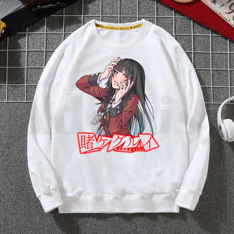

Японские школьные толстовки Yumeko Jabami с аниме Kakegurui, свитшот с принтом, трендовая мужская одежда в стиле хип-хоп, мужские толстовки с круглым в...