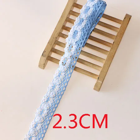 5 ярдов много тканый хлопок кружево отделка DIY шитье шторы Ремесло Украшение ребенок синий ребенок розовый хлопок отделка кружевная лента - Цвет: 5 YARD