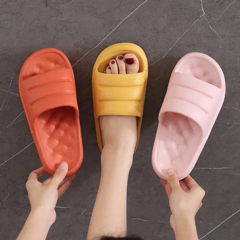 

New Summer Home Indoor Bath Stepping on Shit Slippers Female Thick-soled Outer Wear Soft Household Female Not Smelly Feet Shoes