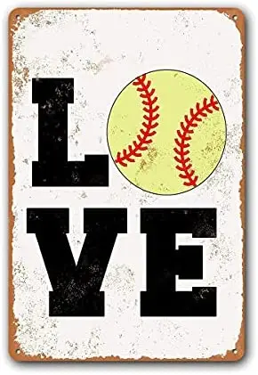 

Vintage Art Poster Signboard Bar Signboard Coffee Signboard Wall Decoration Signboard Softball Love Metal Signboard 8x12 Inches