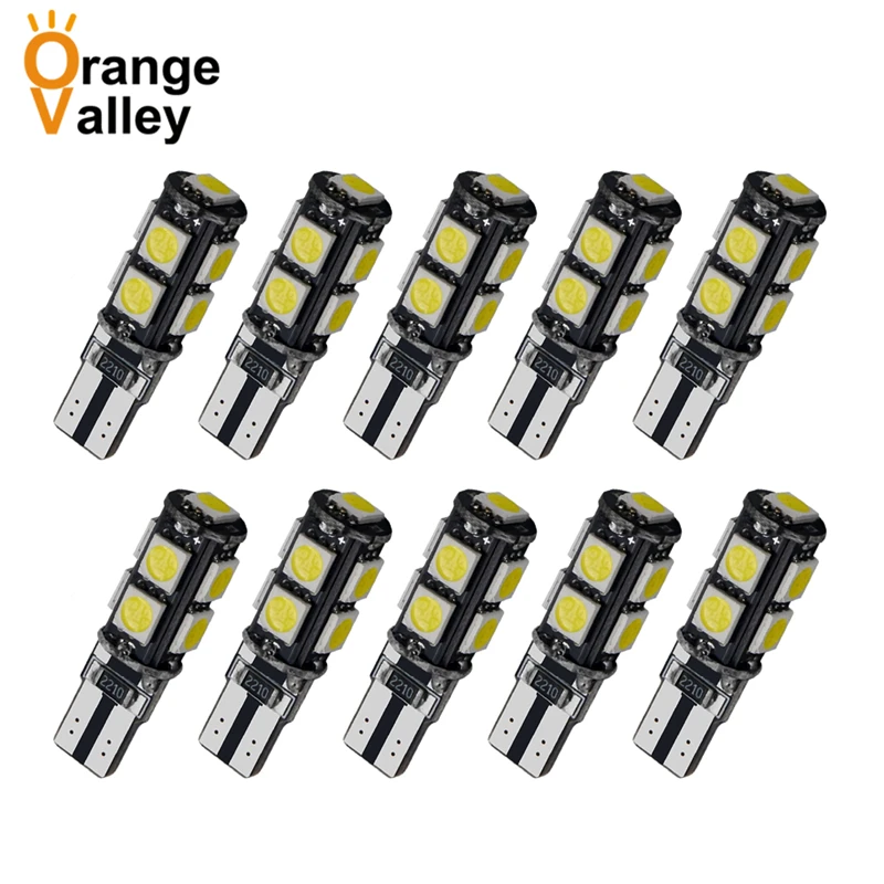 10 шт. автомобильные светодиодсветодиодный лампы T10 9SMD 5050 194 168 W5W 9 дюймов |