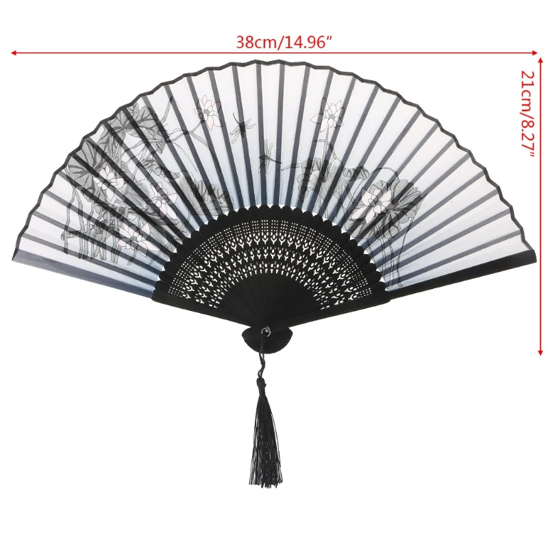 

Vintage Floral Pocket Silk Folding Fan Flower Hand Fans Party Decor Gift