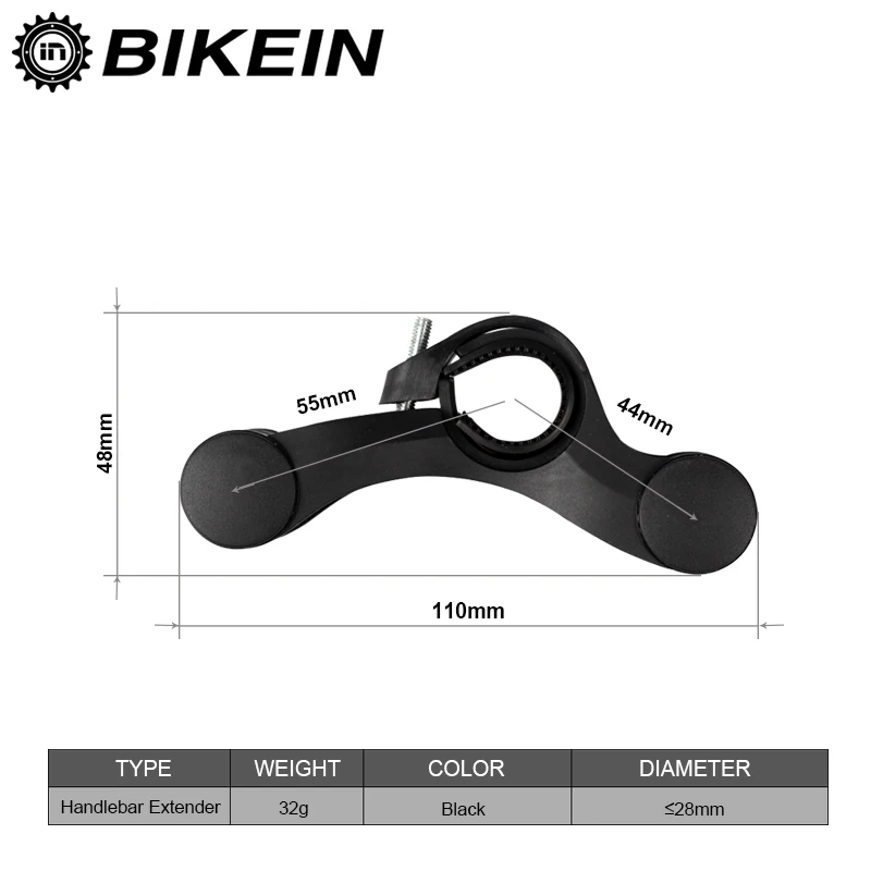 BIKEIN Mountain Bike Handlebar Extender Bicycle Lamp Headlight Speedometer Computer Bell Mount Holder MTB Handle Bar Bracket 32g |