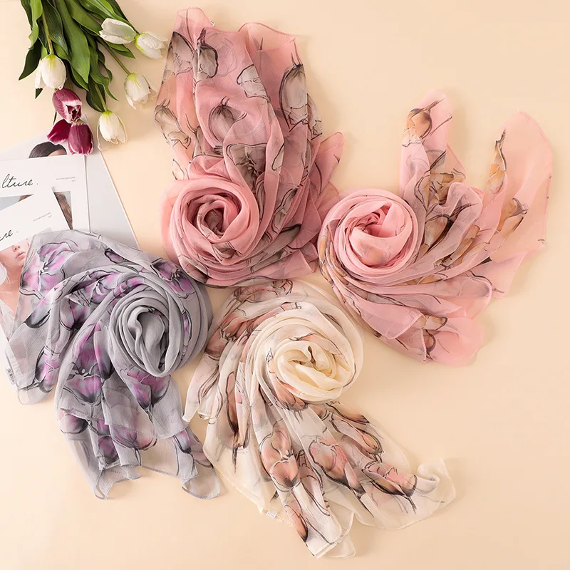 

2020 Big Size Sjaal Voor Vrouwen Herfst Winter Sjaals Dame Zijden Sjaals Print Wraps Pashmina Bandana Foulard