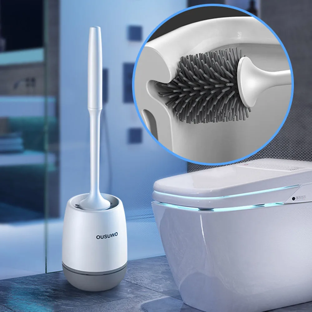 

Силиконовая щетка для унитаза с длинной ручкой и мягкой щетиной