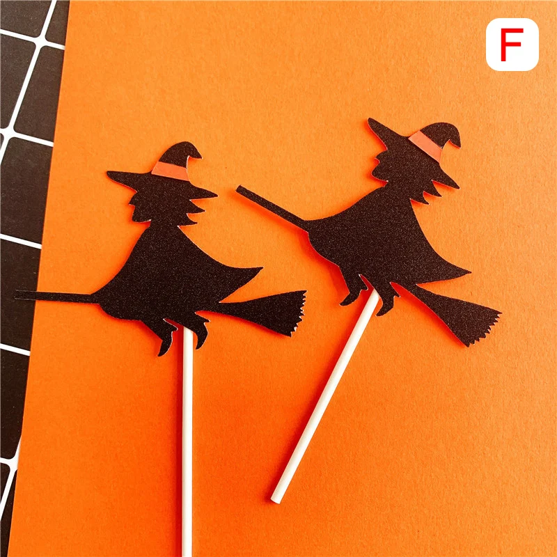 Хэллоуин кекс украшения карточки топперы Тыква выбирает паук замок ведьмы на