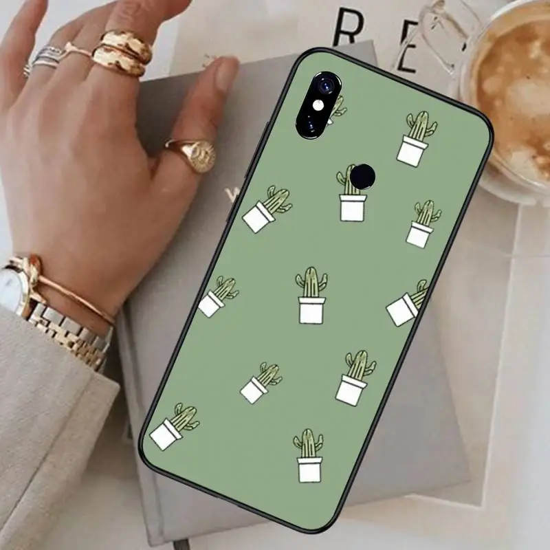 

Green plant Cactus pattern Phone Case For Xiaomi Redmi note 7 8 9 t max3 s 10 pro lite funda coque shell cover