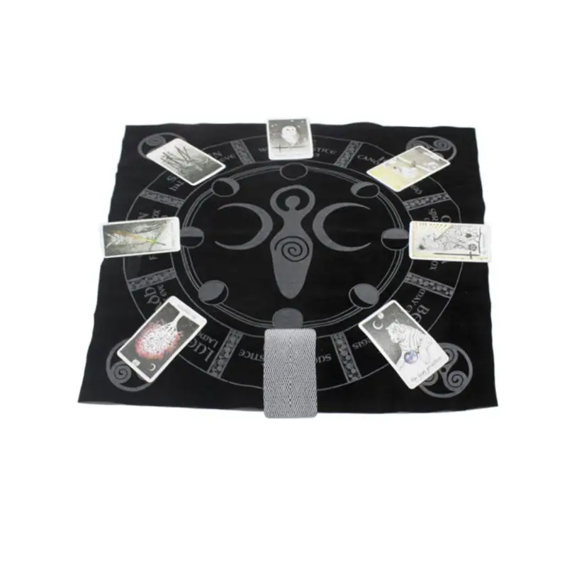 

49x49cm Tarot Tablecloth Triple Moon Pagan Altar Tarot Cloth Flannel 62KF