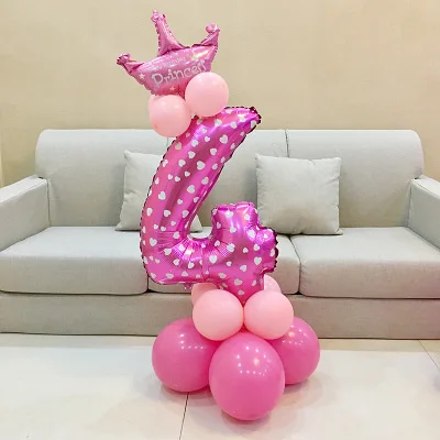 Pink 4 1 комплект воздушные шары в форме цифр номер Фольга воздушные шары на день рождения, свадьбу, Рождество вечерние Декор поставки на день рождения воздушные шары - Цвет: Pink 4