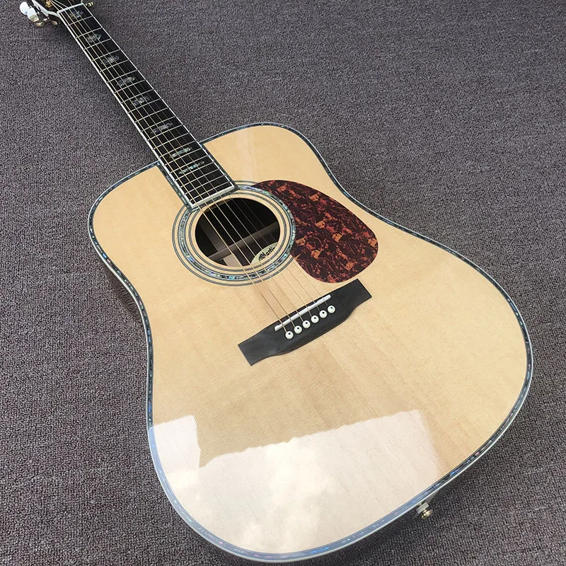 2020 High quality acoustic guitar 41'' 45 D 20 frets pearl inlay with EQ Top solid spruce Rose wood on the side free shipping | Спорт и