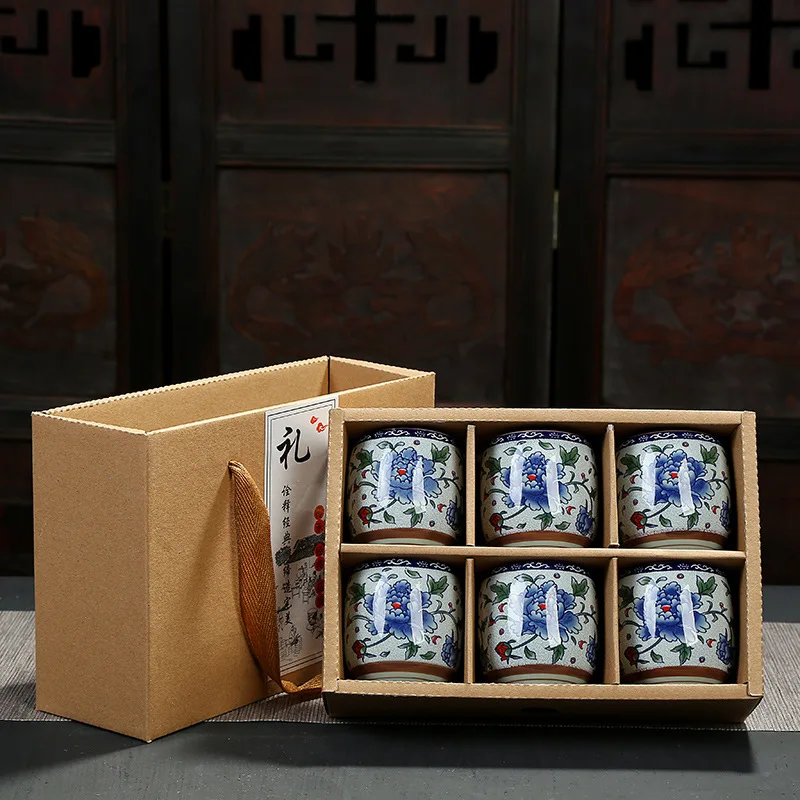 6 шт. керамическая посуда для напитков чайная китайский чайный набор кунг фу