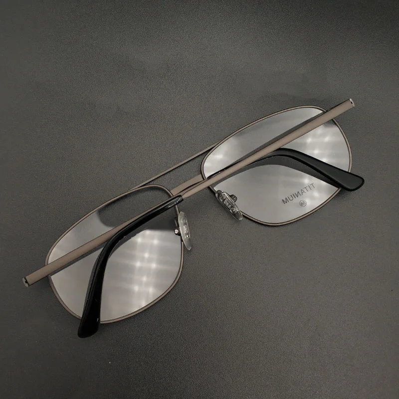 Чисто титановые Ретро квадратные оптические очки Мужские поляризационные