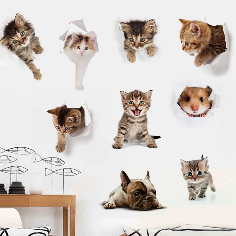 

Cartoon Animal expression wall stickers Toilet Refrigerator sticker Home Decor Glow In The dark For Room New Year Decoration