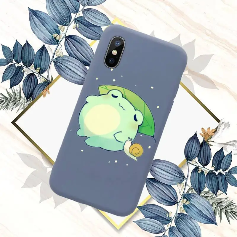 

CARTOON Frog Phone Case Blue Candy Color for iPhone 11 12 mini pro XS MAX 8 7 6 6S Plus X SE 2020 XR